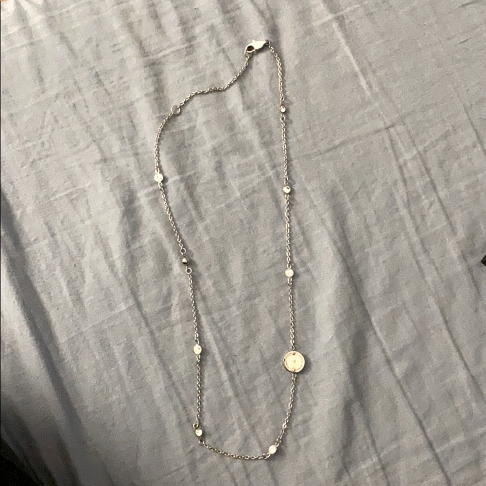 Michael Kors silver necklace with small diamonds